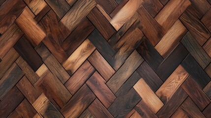 Wall Mural - Walnut hued wooden parquet backdrop