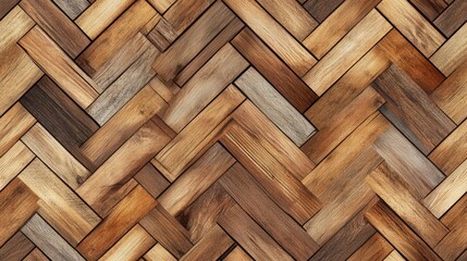 Sticker - Seamless wooden planks texture featuring a herringbone pattern Wooden surface backdrop