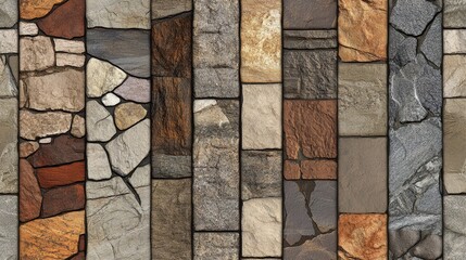 Wall Mural - Seamless textures of stone and wood floors