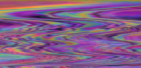Poster - Digital glitch or a distorted video signal with sharp angles and jagged lines.