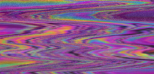 Aufkleber - Digital glitch or a distorted video signal with sharp angles and jagged lines.