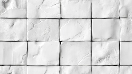 Sticker - Abstract background of rustic white ceramic tile texture Seamless pattern featuring square white tiles