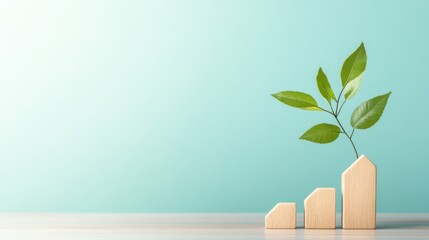 Poster - Bar graph showing a steady upward trend over time, representing financial success and growth.