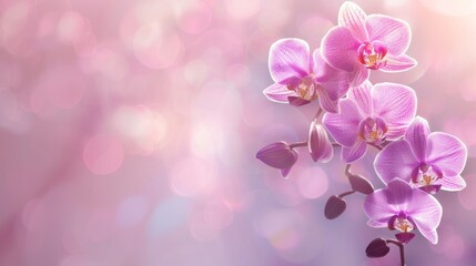 Sticker - Pink Orchids with Blurry Background