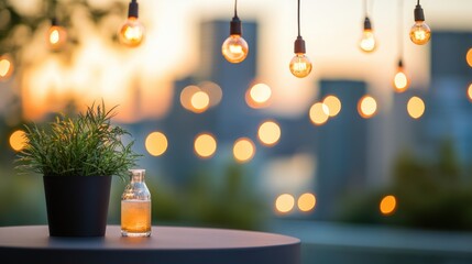 Poster - A networking event at a rooftop bar, with entrepreneurs enjoying drinks and conversation, creating valuable connections and forging new partnerships.
