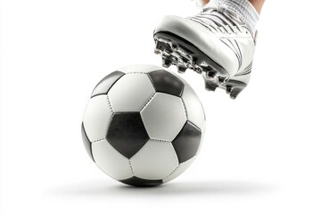 soccer ball with player's foot