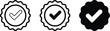© Vectstocker - Verified check mark icon set. black check marks symbol.  Circle and square tick symbol. Quality sign icon. Checklist and approval check flat style. Approval checks flat style.
