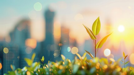 A montage of renewable energy installations and efficient transportation systems, demonstrating carbon footprint reduction strategies.