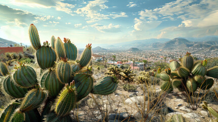 A hot temperature so extreme that people start growing cactus spines for protection, turning the urban environment into a prickly, surreal landscape