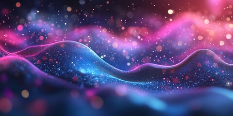 Poster - Discover a dynamic digital background with flowing color waves suitable for themes like technology, AI, data visualization, and audio graphics, providing an engaging experience for viewers