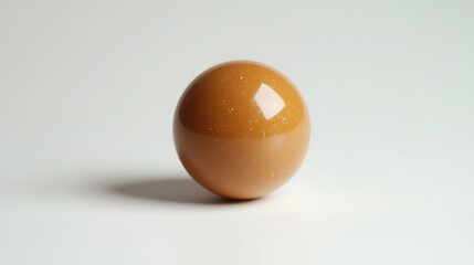 Wall Mural - A single, smooth, brown sphere isolated on a white background.