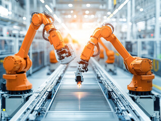 Poster - Precision Engineering Cutting-Edge Robotic Arms Revolutionizing Automotive Manufacturing Process