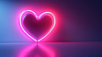 Sticker - A glowing neon heart symbol against a dark background, evoking love and emotion.