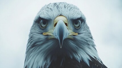 Sticker - A close-up of an eagle's face, showcasing its intense gaze and detailed feathers.