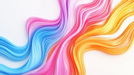 Canvas Print - A vibrant abstract design featuring flowing waves of pink, blue, and orange colors.