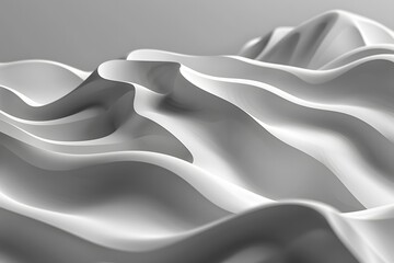 Poster - Abstract White Waves: A Fluid and Modern Design