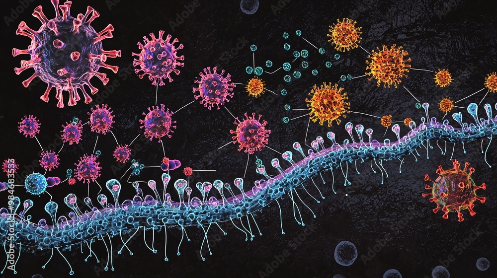 Diagram of a viral infection cycle, highlighting assembly and release ...