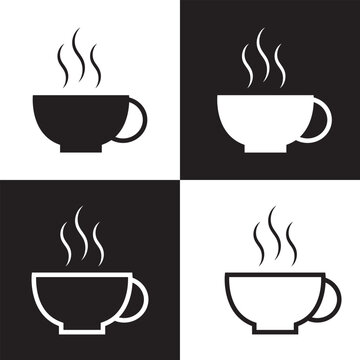 Espresso Cup icon.  isolated on white and black background, Vector illustration. EPS 10