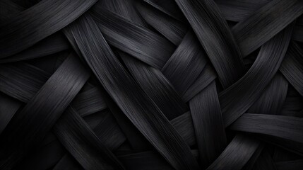 Poster - Abstract black woven texture on a dark background.