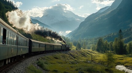 Sticker - train in the mountains