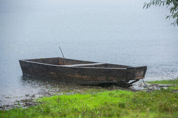 Naklejka na meble Beautiful rural landscape with green meadows and domestic animals in the Republic of Moldova. Country life with summer nature.