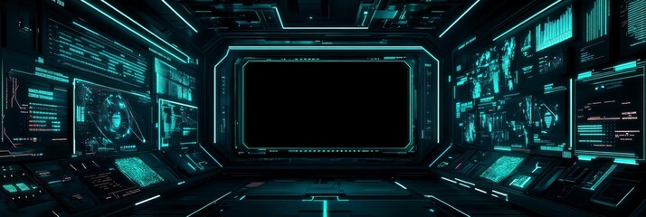Poster - Dive into a stunning, sleek cyberpunk user interface design that showcases a captivating holographic layout, ideal for gamer streams, technology displays, and engaging virtual menus
