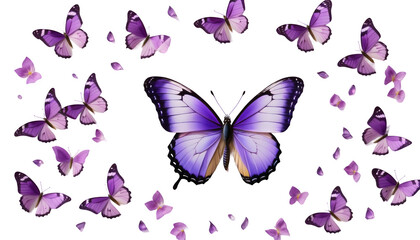 Wall Mural -  violet butterfly lilac white background olated illustration watercolor butterfly beautiful illustration butterfly watercolor insect purple tropical isolated white beauty spring summer flying animal