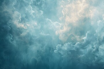 Canvas Print - Ethereal Cloudscape: A Dreamy Sky of Soft Blues and Whites