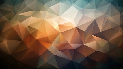 Abstract geometric background with triangular patterns in warm and cool tones