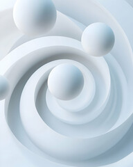 Wall Mural - Circles with white balls. Abstract illustration, 3d render.  , Generated with Artificial Intelligance