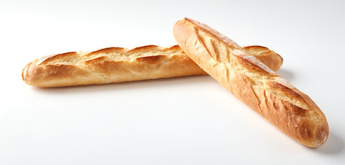 Two classic baguettes with crunchy crust.