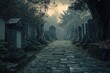 © MrHamster - Stone Path Through a Foggy Graveyard