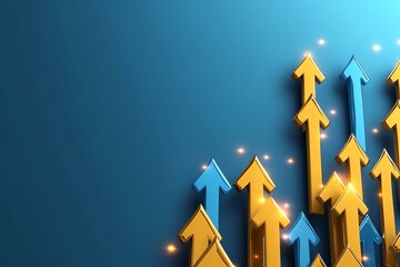Poster - Abstract arrows moving upward, representing the progress and continuous growth of a business