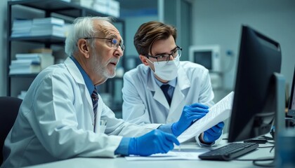 2 people reviewing the lab results