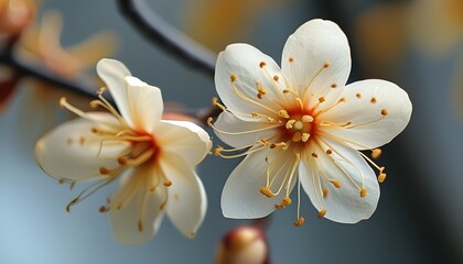 Canvas Print - Delicate Close-Up of Witch Hazel Flowers Showcasing Unique Beauty with a Soft Blurred Background