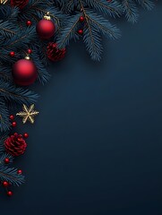 Poster - Festive Holiday Decorations on Dark Background
