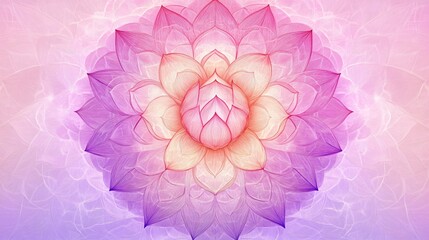 Wall Mural - Abstract pink and purple flower with delicate lines and gradient colors.