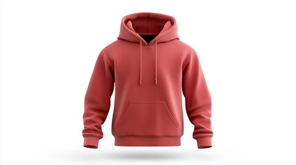 Fototapete - Blank hoodie jacket mockup isolated on a white background 3D rendered illustration of a simple hoodie design perfect for branding or clothing presentations