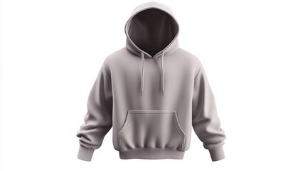 Fototapete - Blank hoodie jacket mockup isolated on a white background 3D rendered illustration of a simple hoodie design perfect for branding or clothing presentations