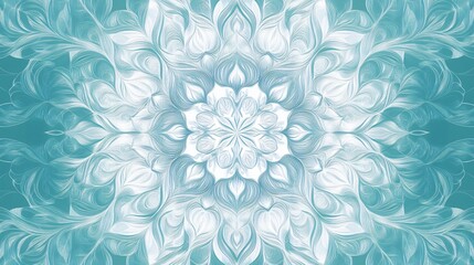 Abstract teal and white swirling pattern.