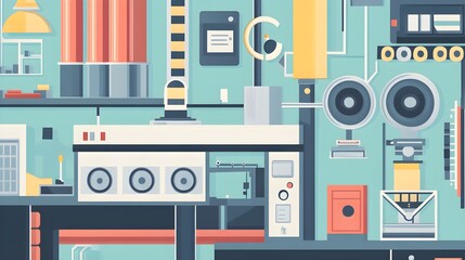 Poster - Industrial Machine Abstract Illustration