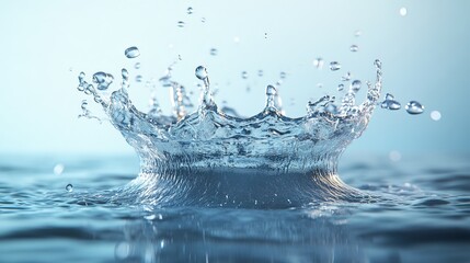 Canvas Print - A large splash of water is captured in a photo