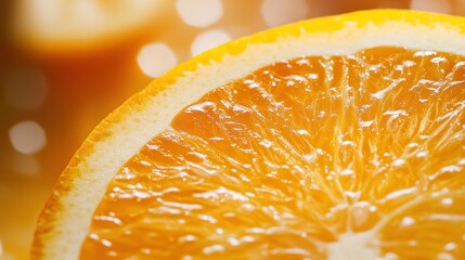 Wall Mural - Close-up of a juicy orange slice