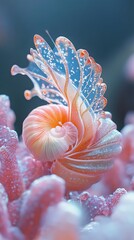 Canvas Print - Seashell with Coral: A Whimsical Underwater Fantasy