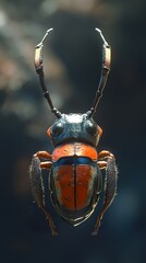Wall Mural - close-up of a vibrant beetle with detailed texture