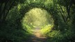 © Nathan - A tranquil forest pathway framed by lush green foliage, inviting exploration and serenity.