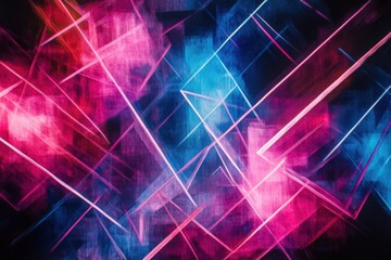Poster - Glowing patterns and shapes set in a shadowy scene