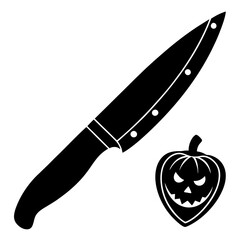 Halloween knife silhouette vector art illustration