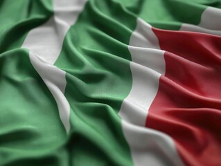 waving italian flag with vivid colors and detailed fabric texture patriotic mood