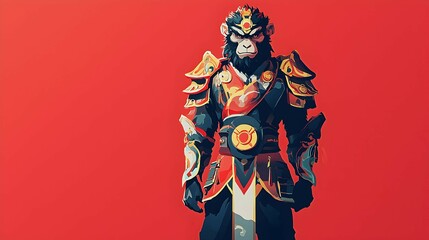 Poster - Monkey King Warrior Illustration Anime